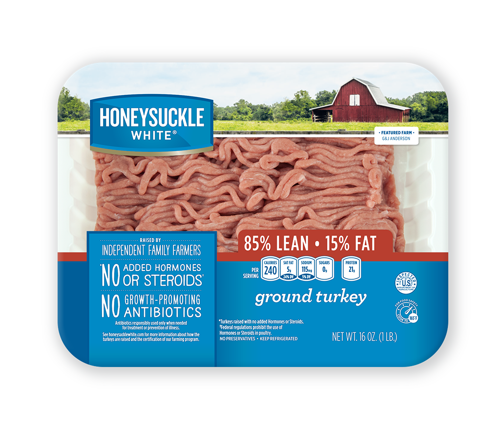 85 Lean Ground Turkey, Family Pack, 3 lbs. Honeysuckle White