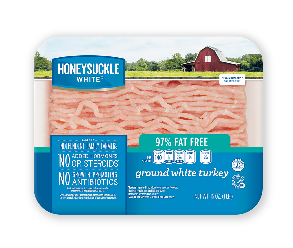 97 Fat Free Ground White Turkey Honeysuckle White