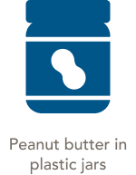 peanut butter in plastic jars