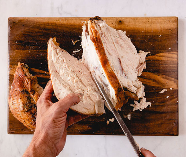 carving a whole turkey breast